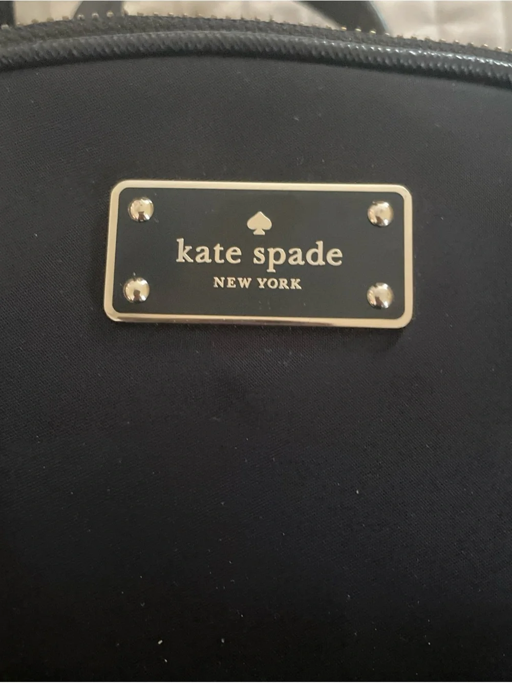 kate spade Black Nylon Backpack with Gold Hardware